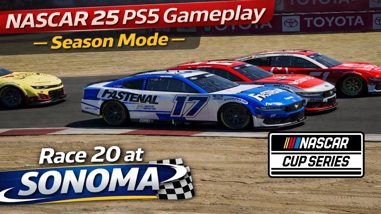NASCAR 25 PS5 Gameplay – Season Mode | Race 20 at Sonoma