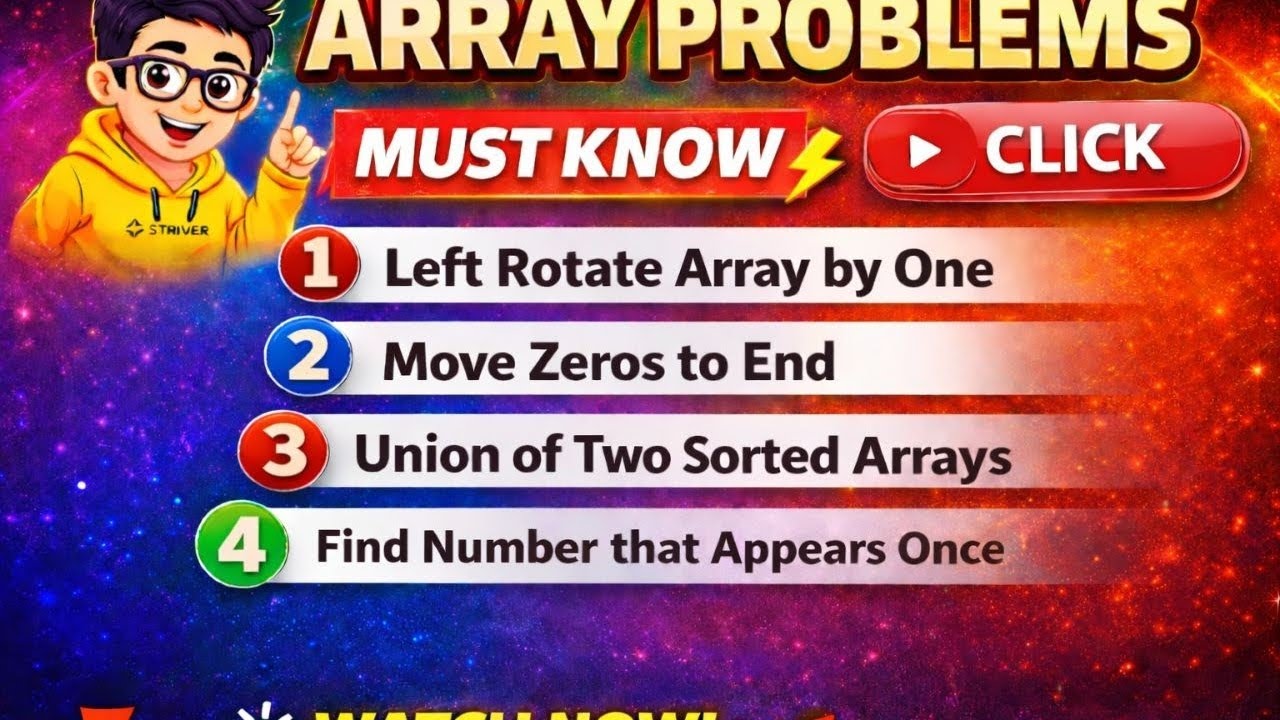 Top 4 JavaScript Array Interview Questions 🔥 | Left Rotate, Move Zeros, Union Array | Striver A2Z
