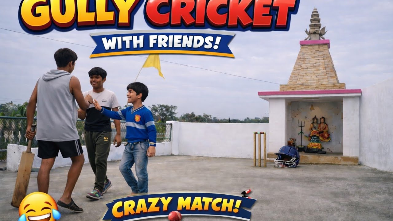 Playing cricket with friends 🤣