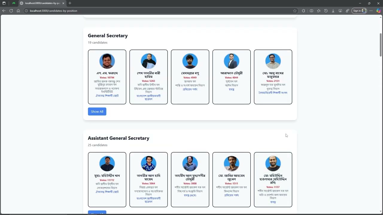 DUCSU Election 2025 | MongoDB, Next.js Website