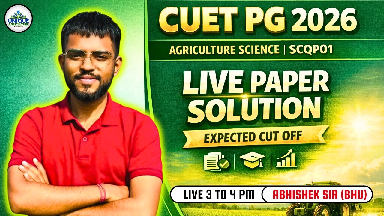 CUET PG Agriculture Science 2026 | Live Paper Solution | Expected Cut Off 2026 | SCQP01 Analysis