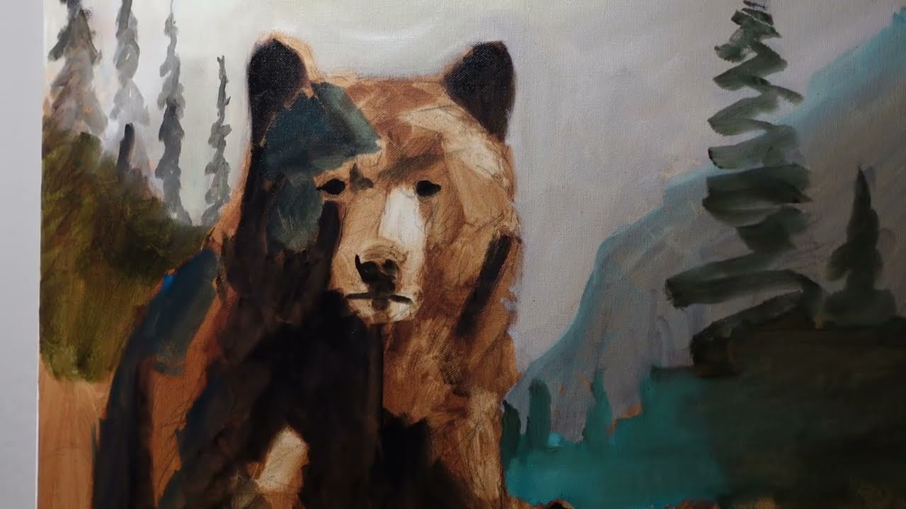 Bear Oil Painting | Painting Time-Lapse