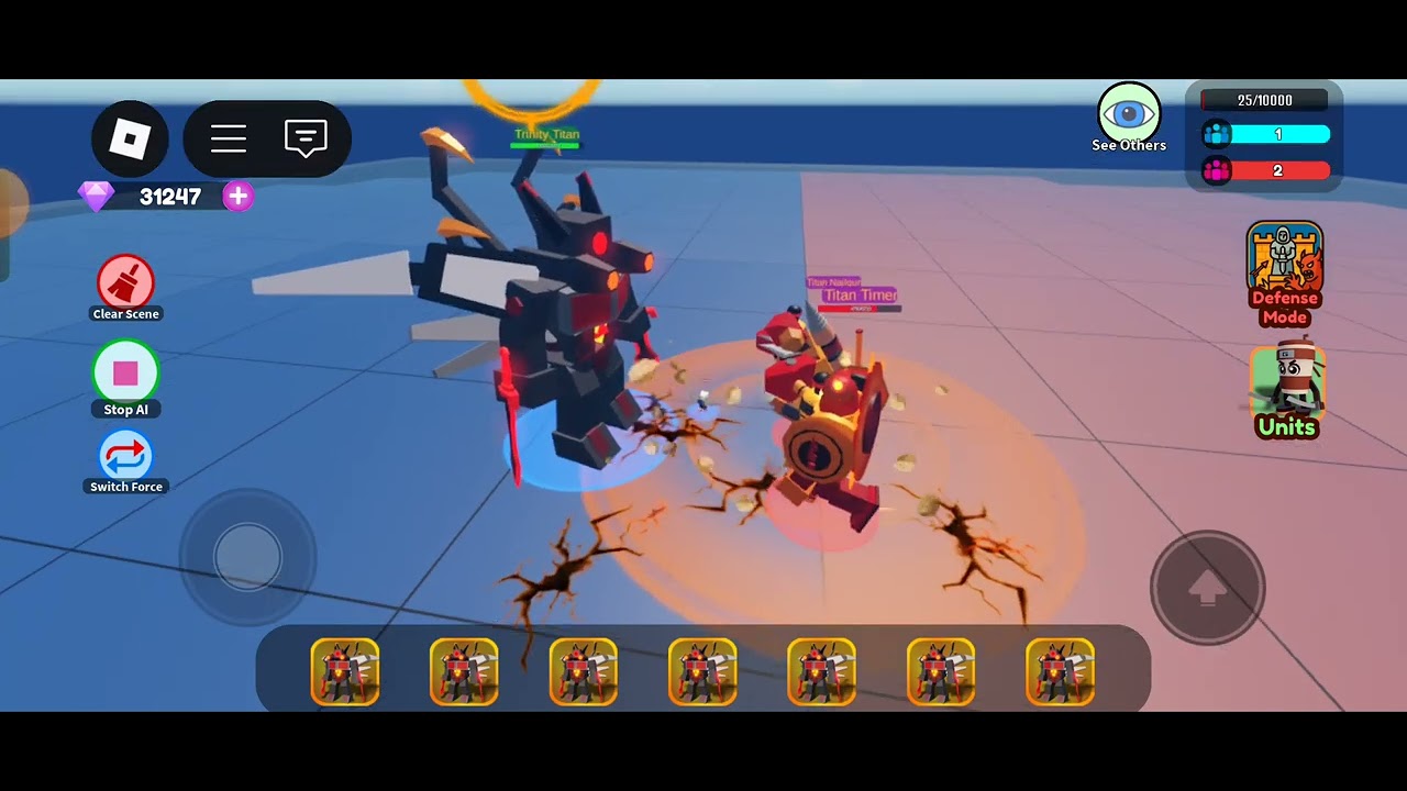 Brainrot vs mecha Trinity Titan vs Titan timer, Titan Nailgun 