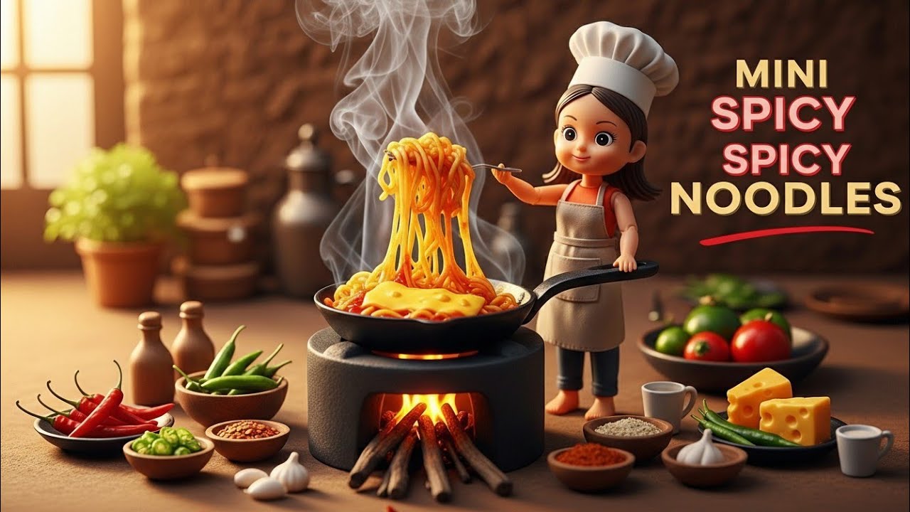Spice NOODLES ASMR| miniature village kitchen 🥵