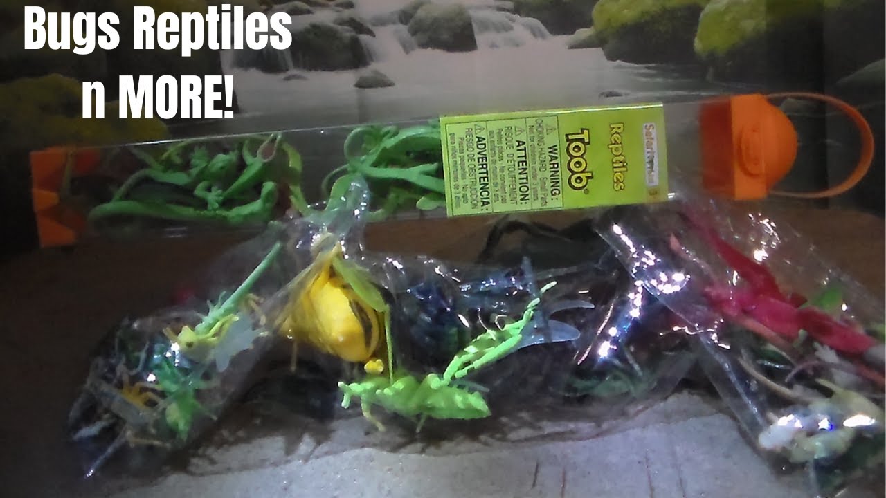 MEGA TOY BUGS REPTILES Lizards Snakes Frogs Insects TOY Review! Dragonfly Frogs Snakes Cricket!