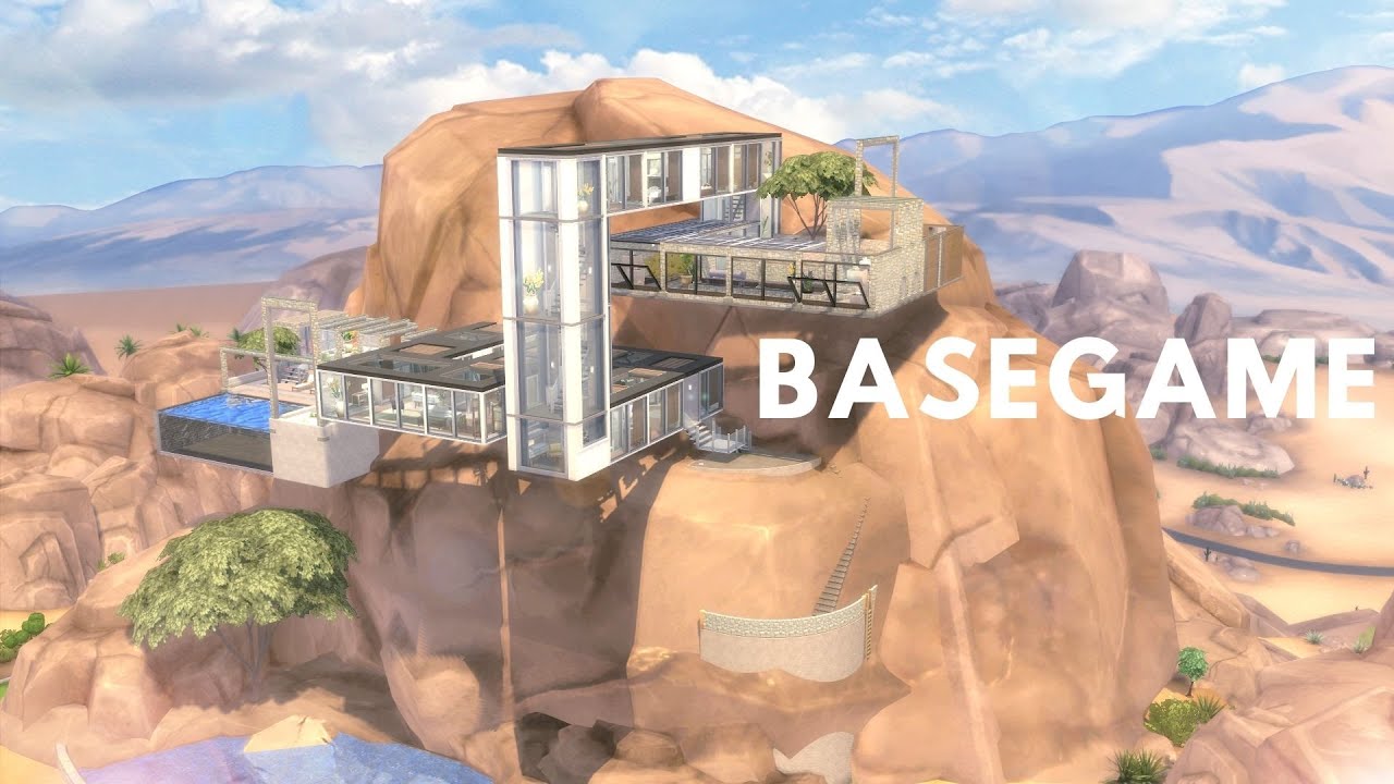BASEGAME MOUNTAIN DREAM HOUSE | The Sims 4 Speed Build | NOCC