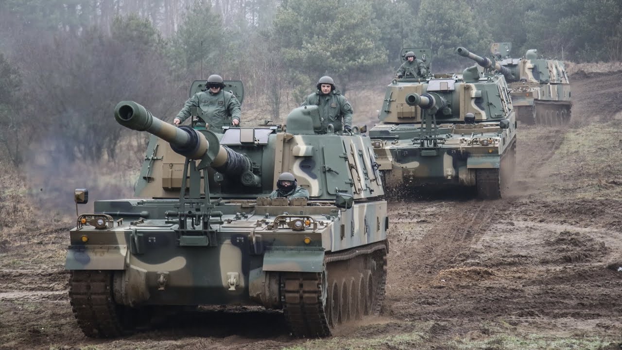 Nowe armatohaubice K9 na poligonie w Węgorzewie. Zobaczcie pierwsze jazdy adaptacyjne.