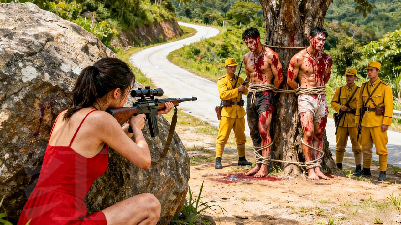 日本女軍官將俘虜綁在樹上當誘餌，怎料被女特工從背後瞬間反殺！#中國功夫 #kungfu #動作 #抗日