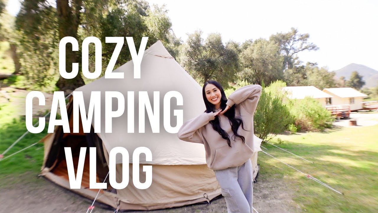 cozy camping vlog 🏕️ | watching reality tv, eating hot pot & kbbq, hiking at bear gulch caves