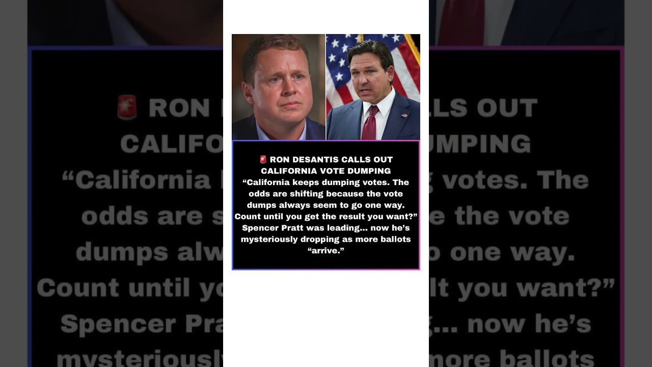 DeSantis Questions California Vote Count 🚨