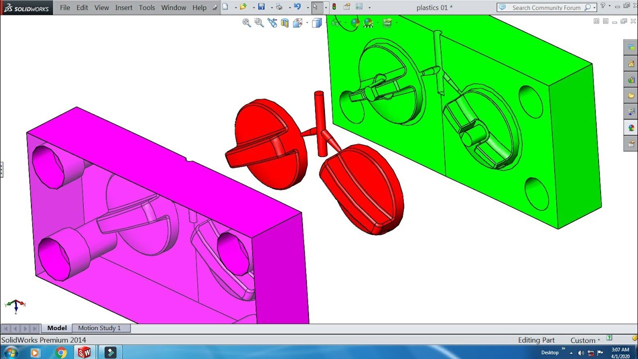 Plastic die design twin cavity
