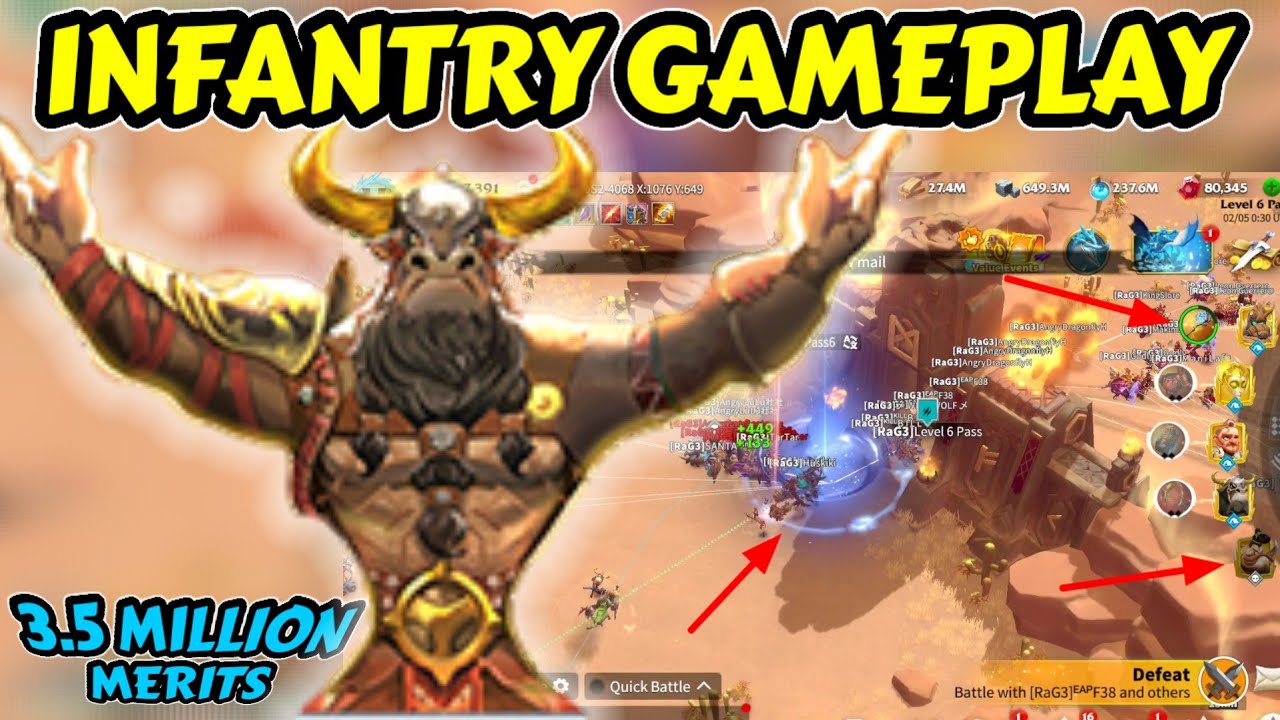 3.5 Million Merits INFANTRY GAMEPLAY - call of dragons War tactics