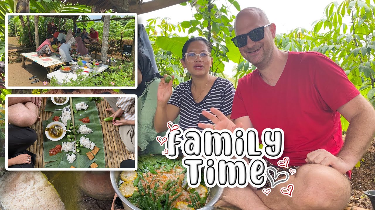 Bapak bule kangen  makan sayur asem, makan bersama keluarga istri :)