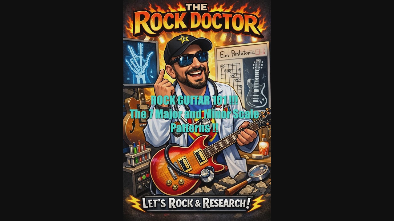 ROCK GUITAR 101 !! The 7 G major E minor Scale Patterns !! THE ROCK DOCTOR !! Solo like a pro !!!