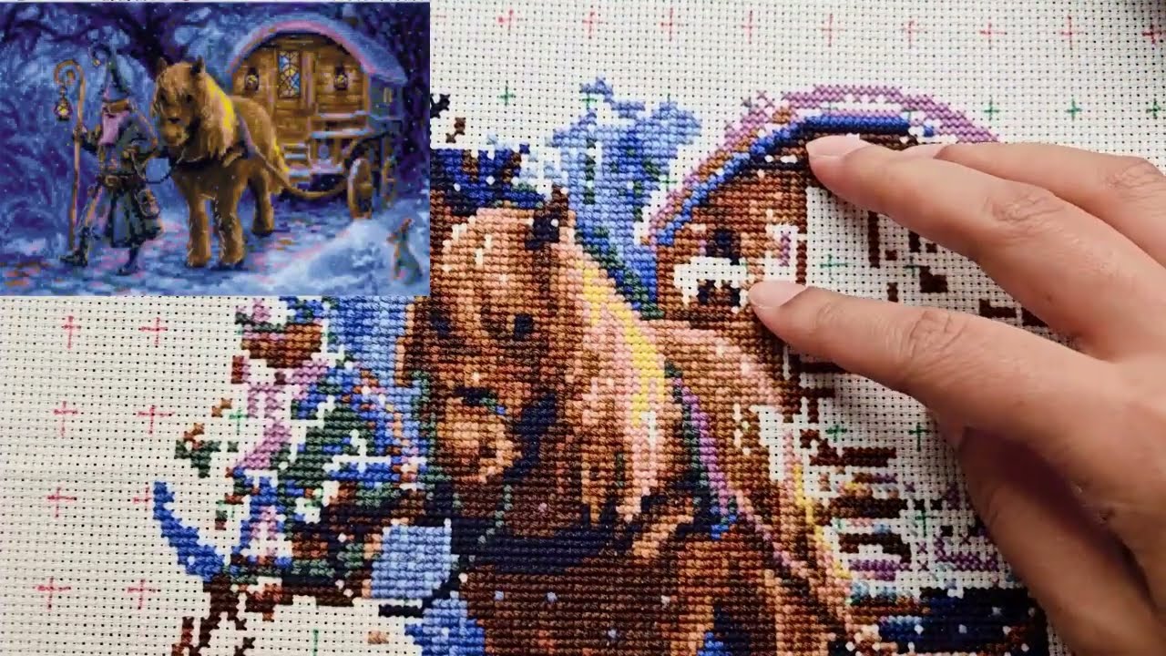FLOSSTUBE #359 Stitch With Me | Travelling Sorcerer | cross stitch | 십자수일기 | Riolis kit |