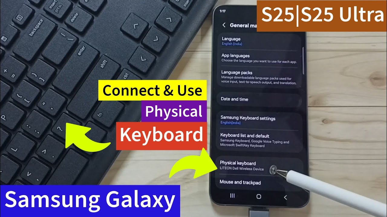 How to Connect and Use Physical Keyboard with Samsung Galaxy S25 | S25+ | S25 Ultra Settings