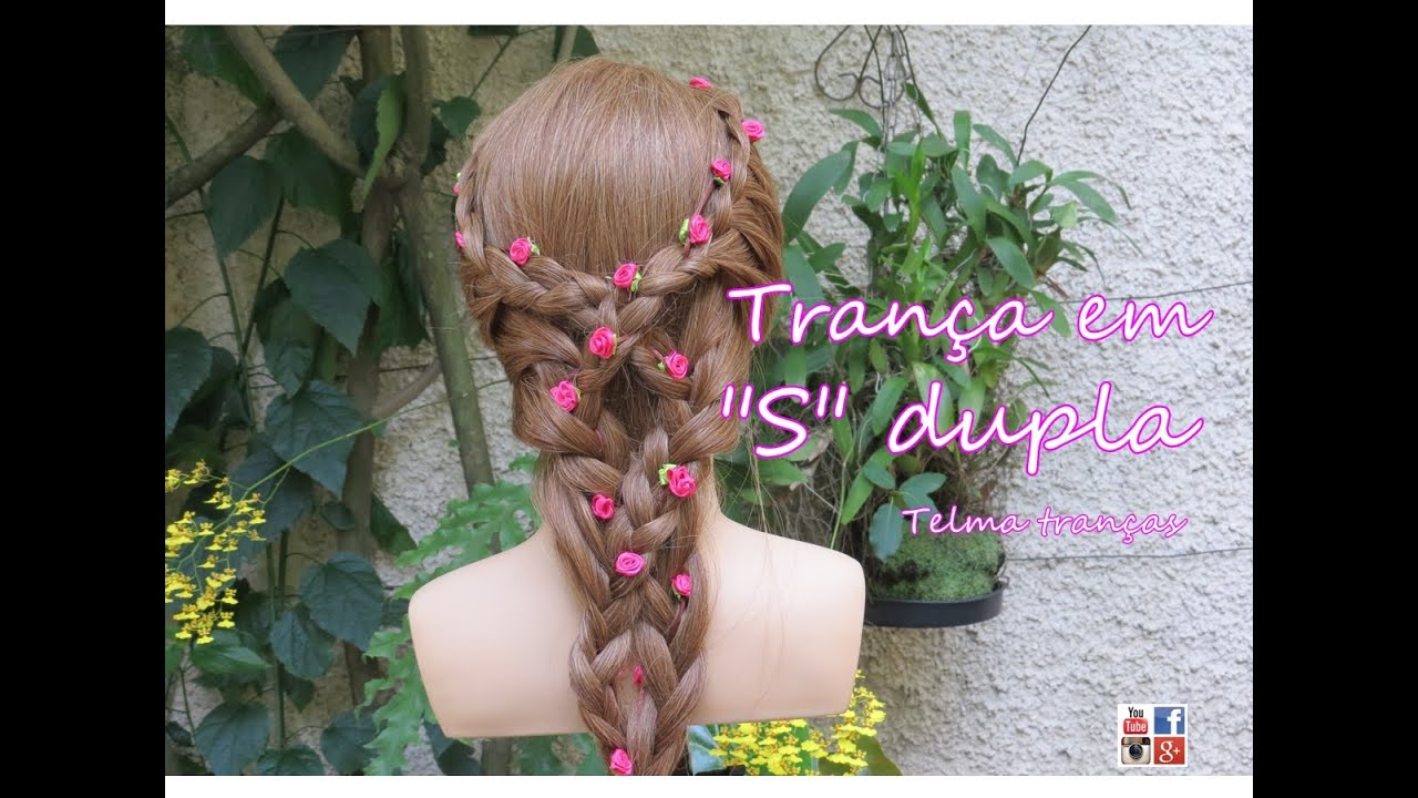 Trança em S dupla, trança romântica (S braid or snake braid) - Telma tranças