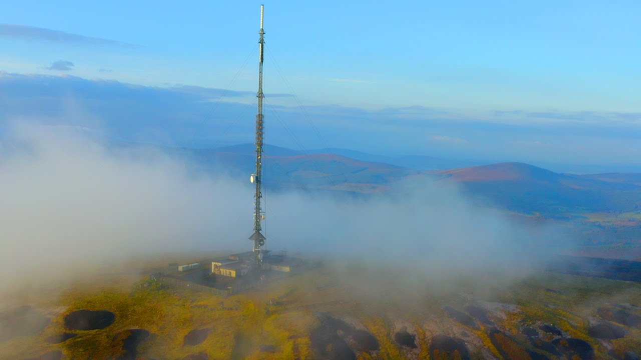 Kippure Mountain | TV Mast | Wicklow Mountains | Drone Above Clouds - 4K