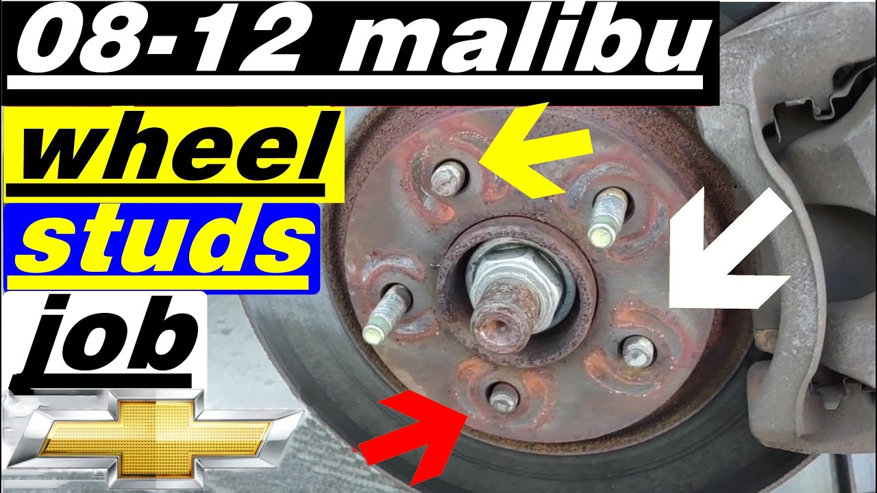 how to replace wheel studs on 2008  2012 Chevy Malibu broken wheel studs replacement step by step