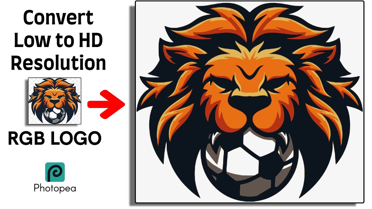 LOW TO HD II Simple Way To Convert Low To Hight Resolution RGB Logos In Photopea II Photopea Tutoria