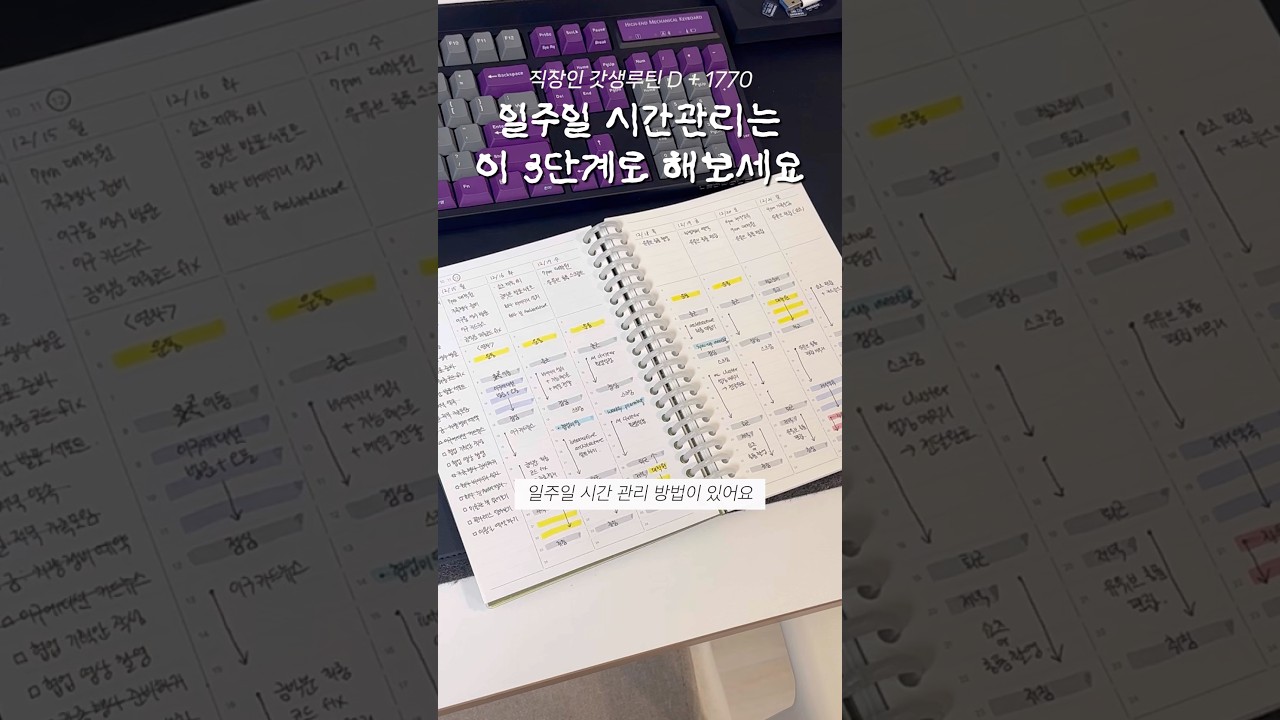 쓰리잡 직장인이 일주일 시간관리하는 3단계 방법