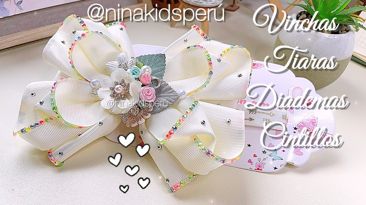 Cómo hacer moños o lazos para (tiaras , vinchas diademas Cintillo, etc) para bebés con cinta de 7.5