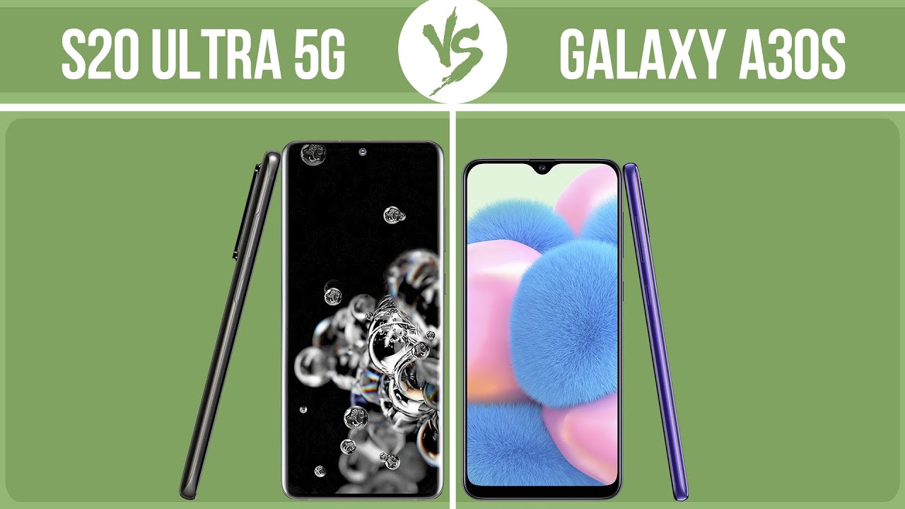 Samsung Galaxy S20 Ultra 5G vs Samsung Galaxy A30s ✔️