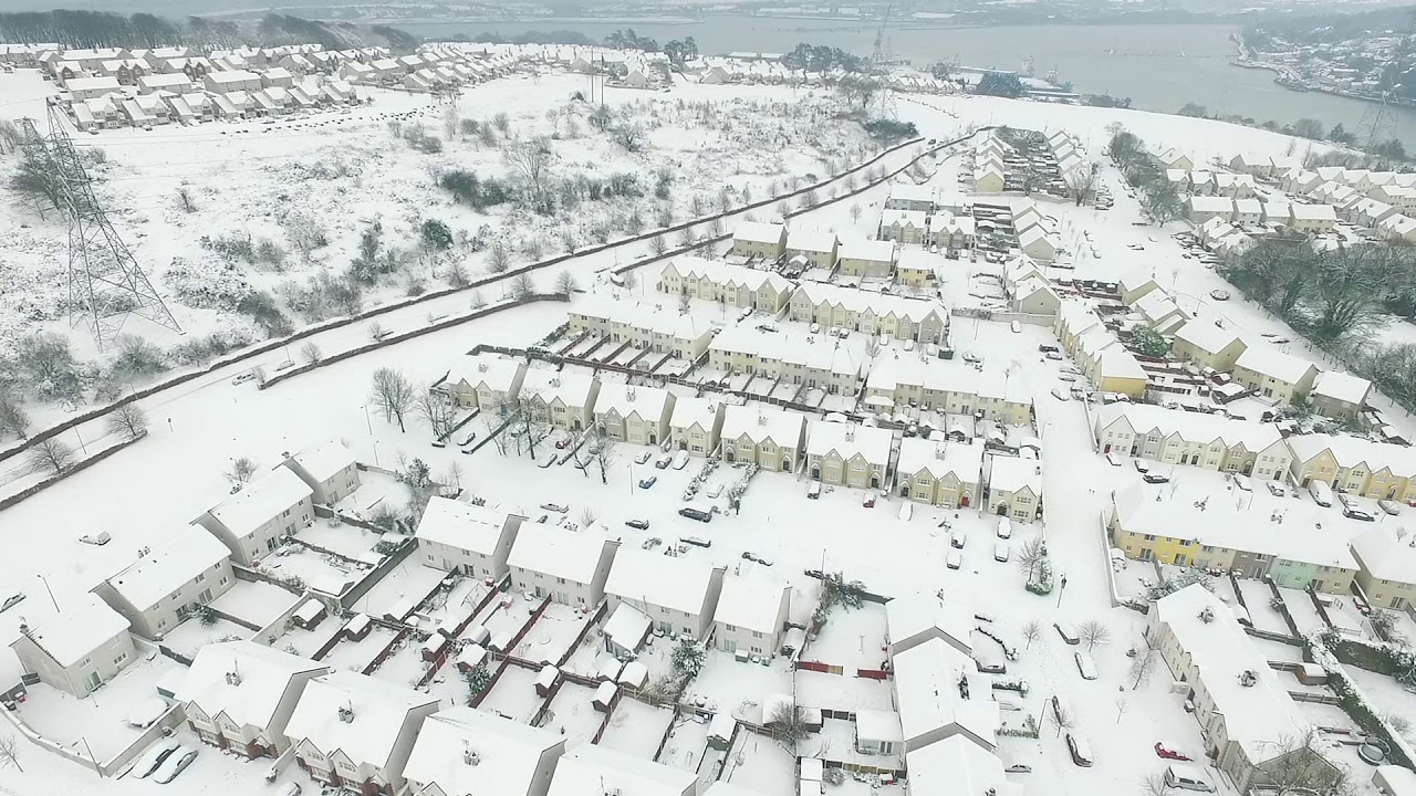 Cork Snow March 2018 Drone.(Rushbrooke, Cobh Co Cork)