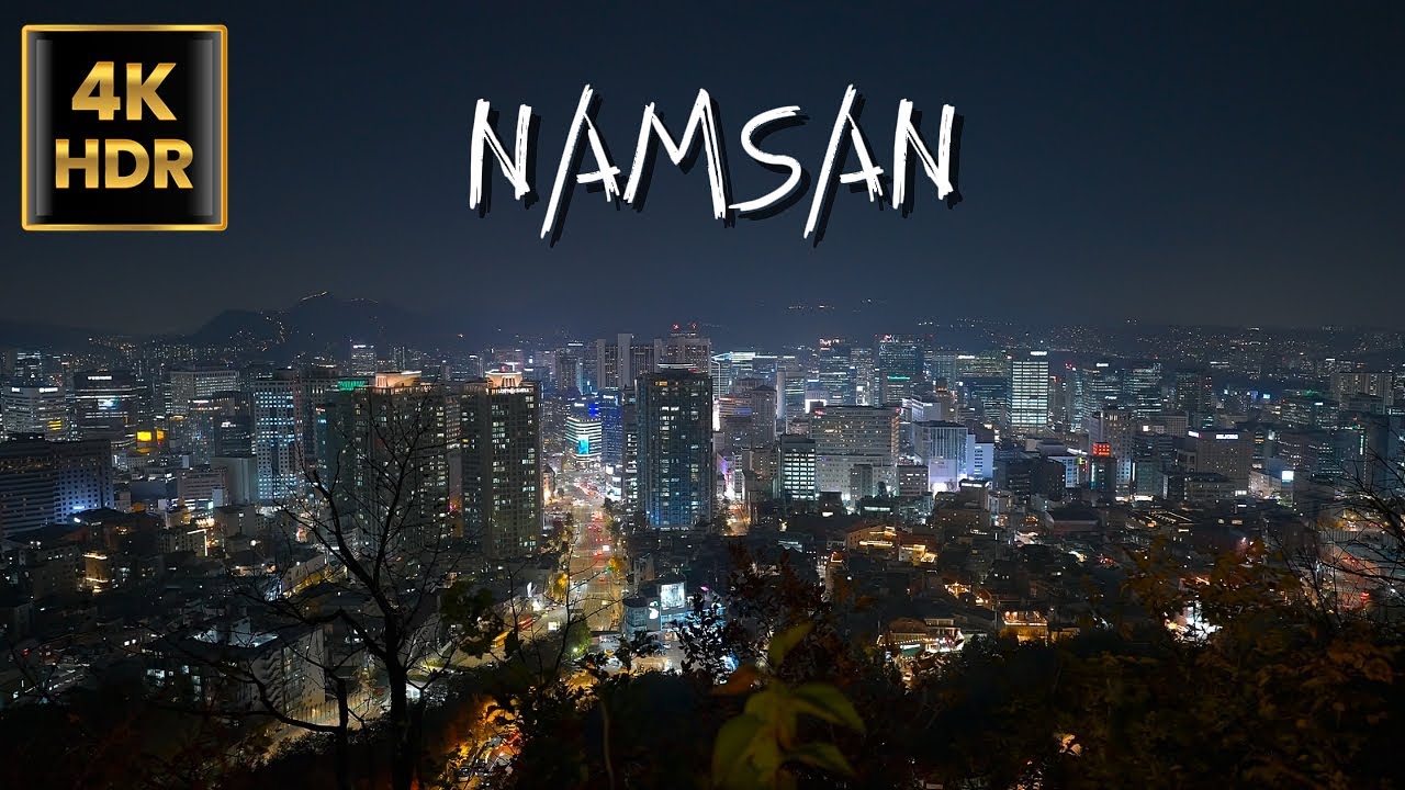 4K Seoul Night Walk - Namsan N Seoul Tower to City Hall | Korea | 4K HDR | 4K Walk
