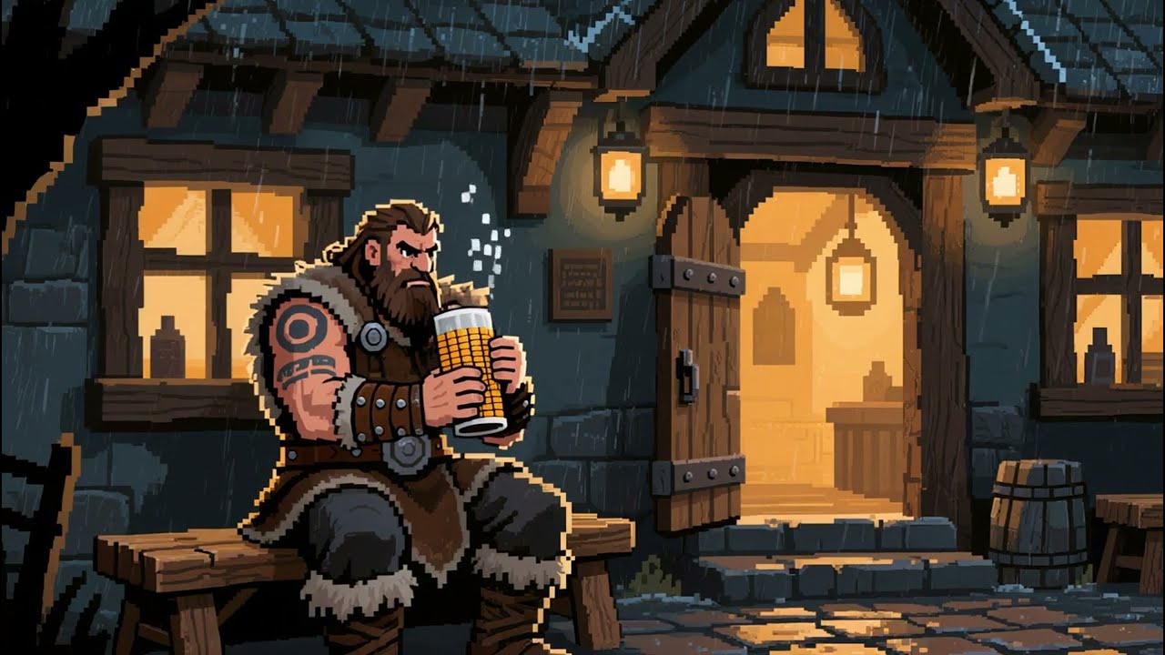 Warrior’s Rest ⚔️ | Rainy Tavern Lofi