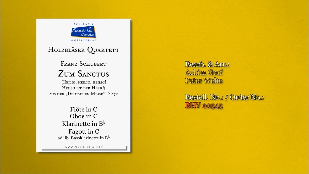 20545,  Sanctus, D 872, Holzbläserquartett von Franz Schubert
