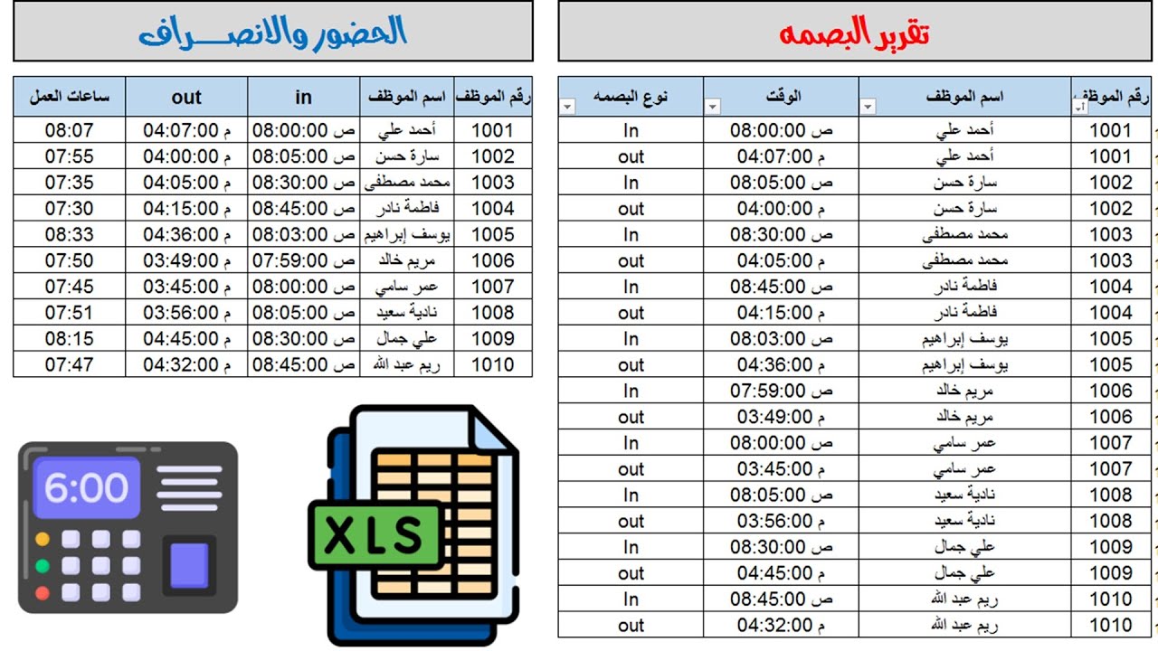 كيف تجعل تقارير البصمة في الاكسيل أكثر دقة وتنظيمًا