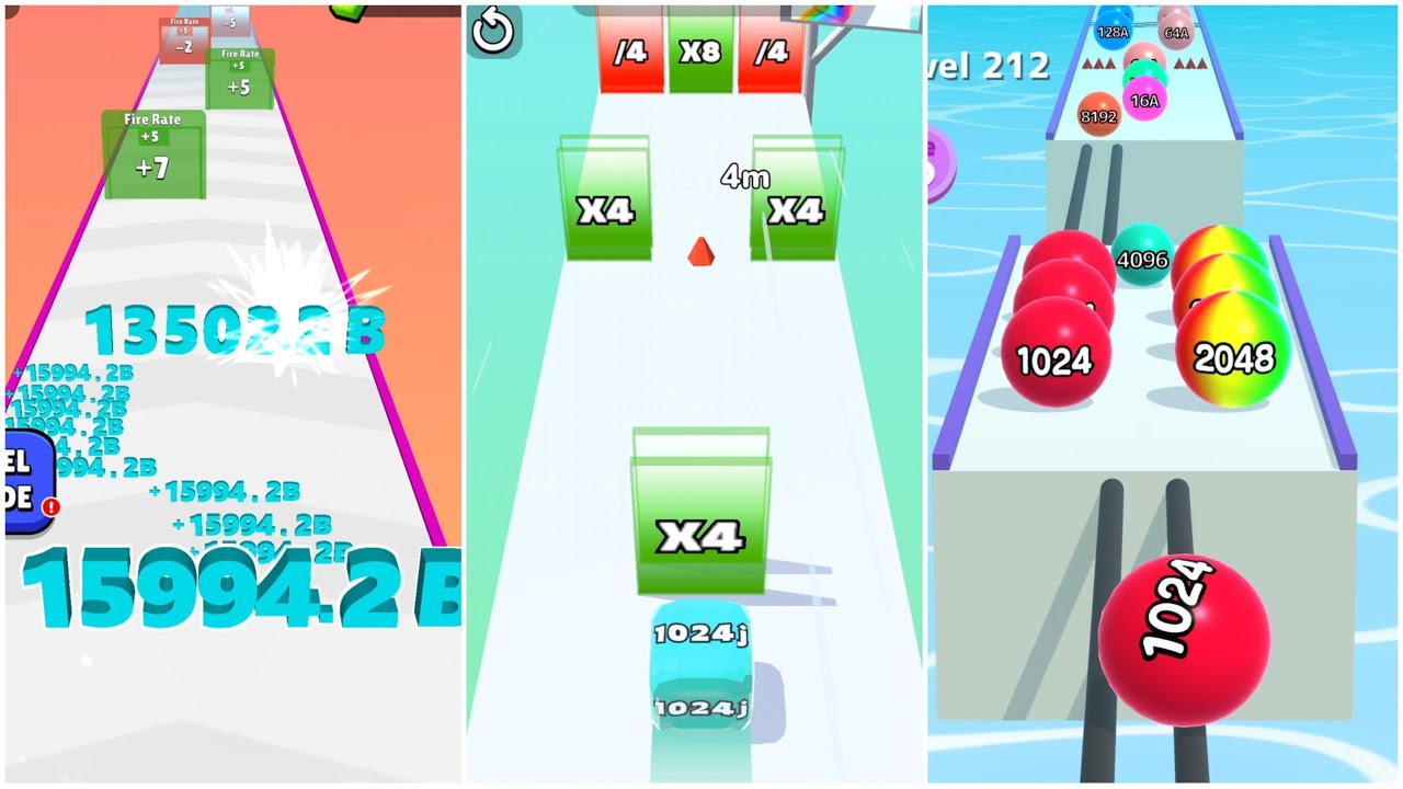 2048 Ultimate Race | Jelly Run 2048 vs Number Run Merge Infinity – 16ab vs 20,904B