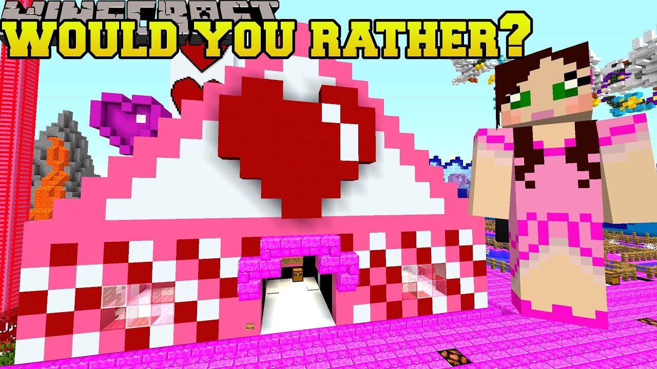 Minecraft: WOULD YOU RATHER MINI-GAME! - VALENTINE PARK - Custom Map [1]