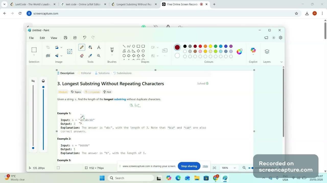إزاي تحل مسألة Longest Substring Without Repeating Characters؟