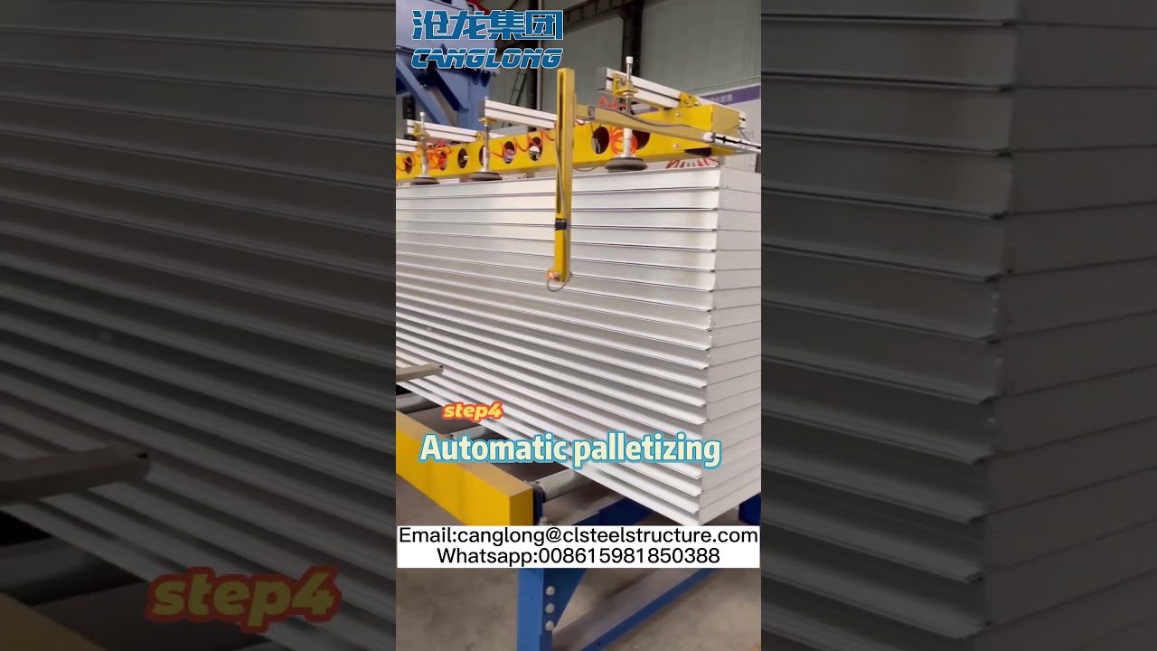 Sandwich panel production line.