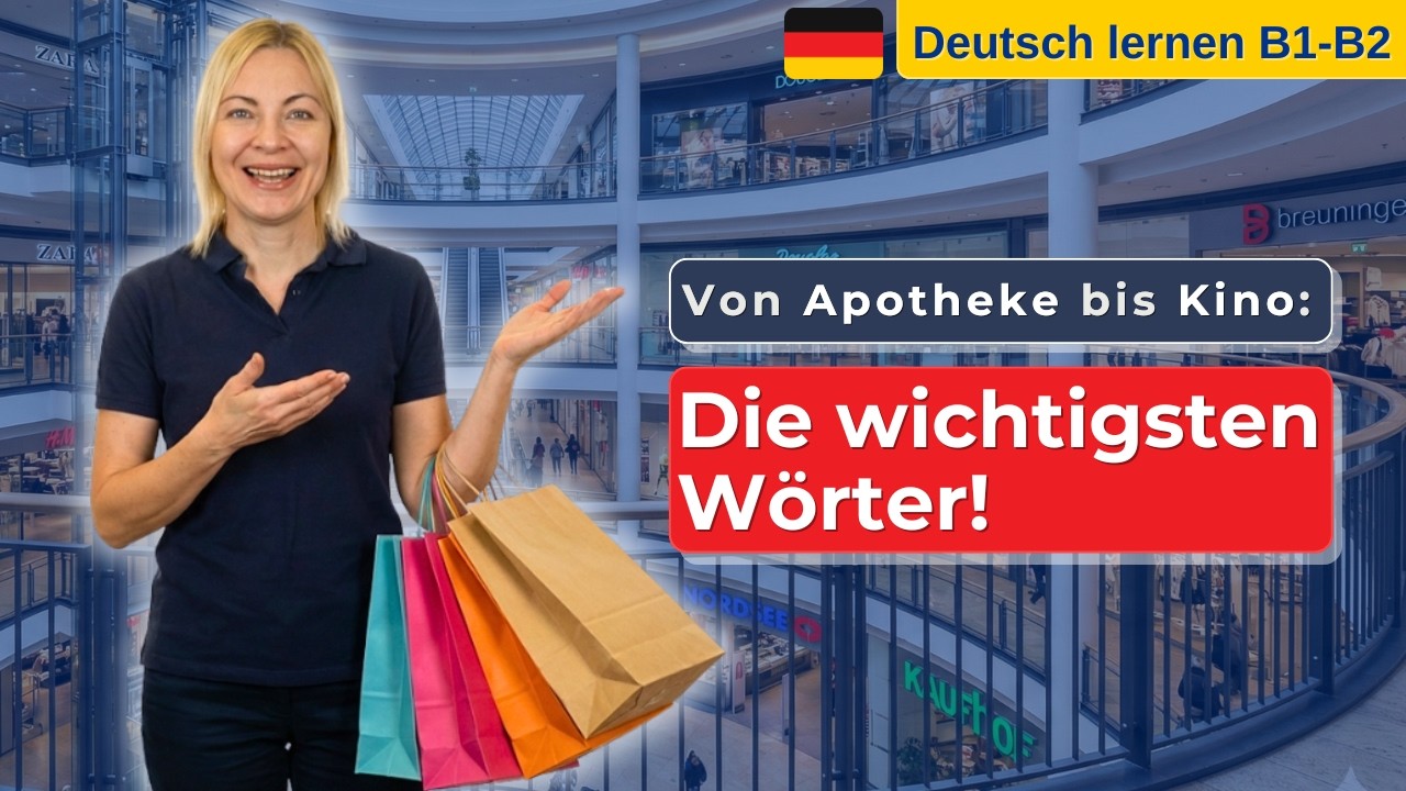 Süßes Popcorn & Sockenpflicht? 🍿 Shoppen im deutschen Einkaufszentrum Deutsch lernen B1 B2