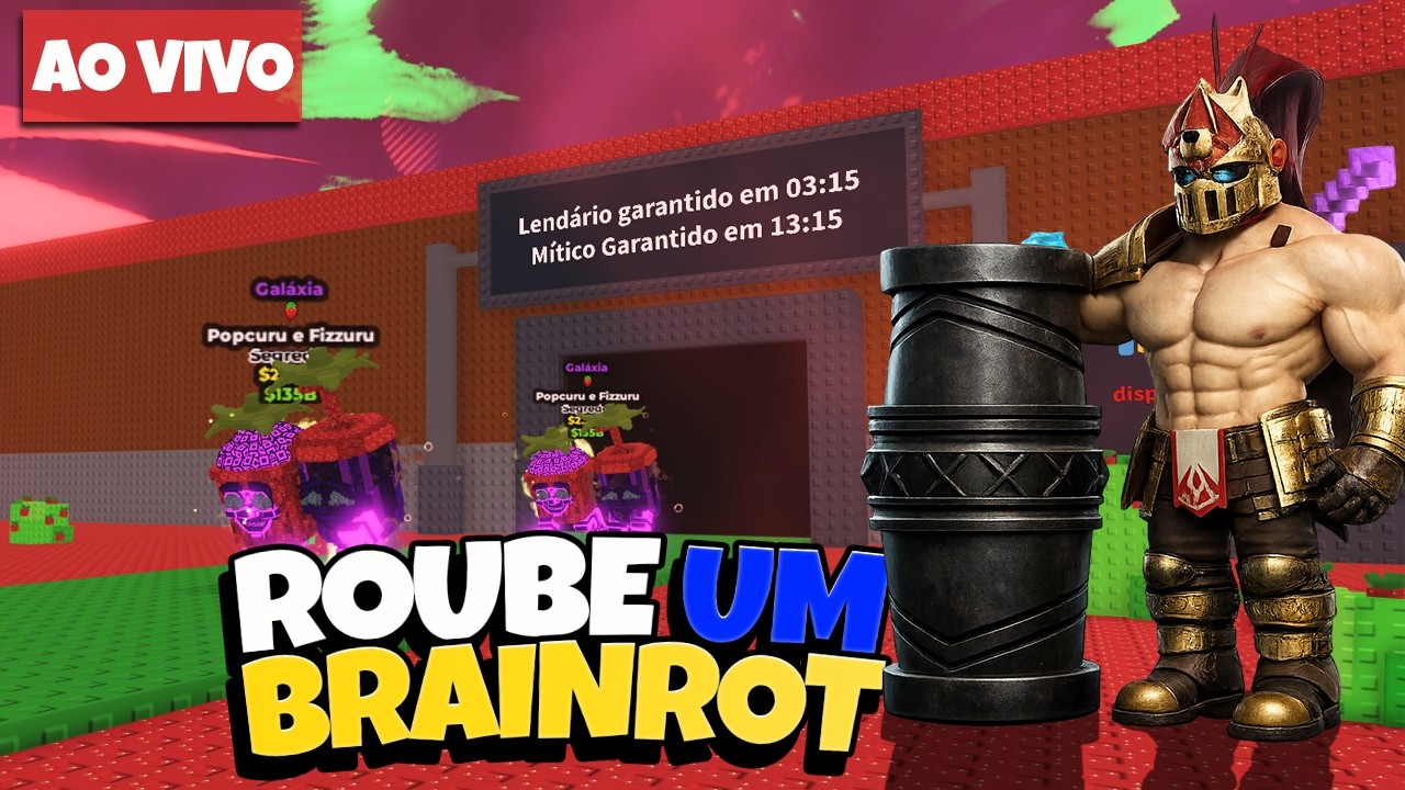 LIVE ON😏 FARMANDO AURA🥳 ROUBE UM BRAINROT TROCANDO E INDO PVP COM O CHAT 🔥