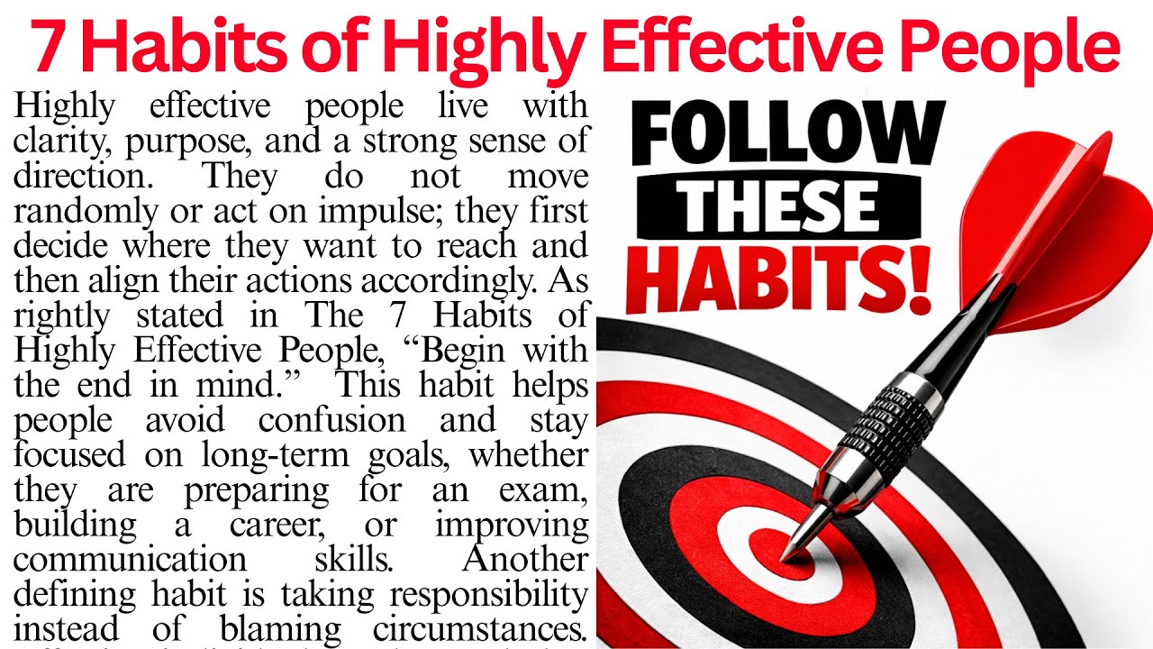 7 Habits of Highly Effective People |Habits That Can Change Your Life |Reading Comprehension Passage
