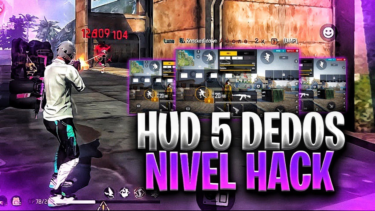INCRÍVEIS!! 👾 TOP 4 MELHORES HUD 5 DEDOS FREE FIRE| HUD COMPLETO!