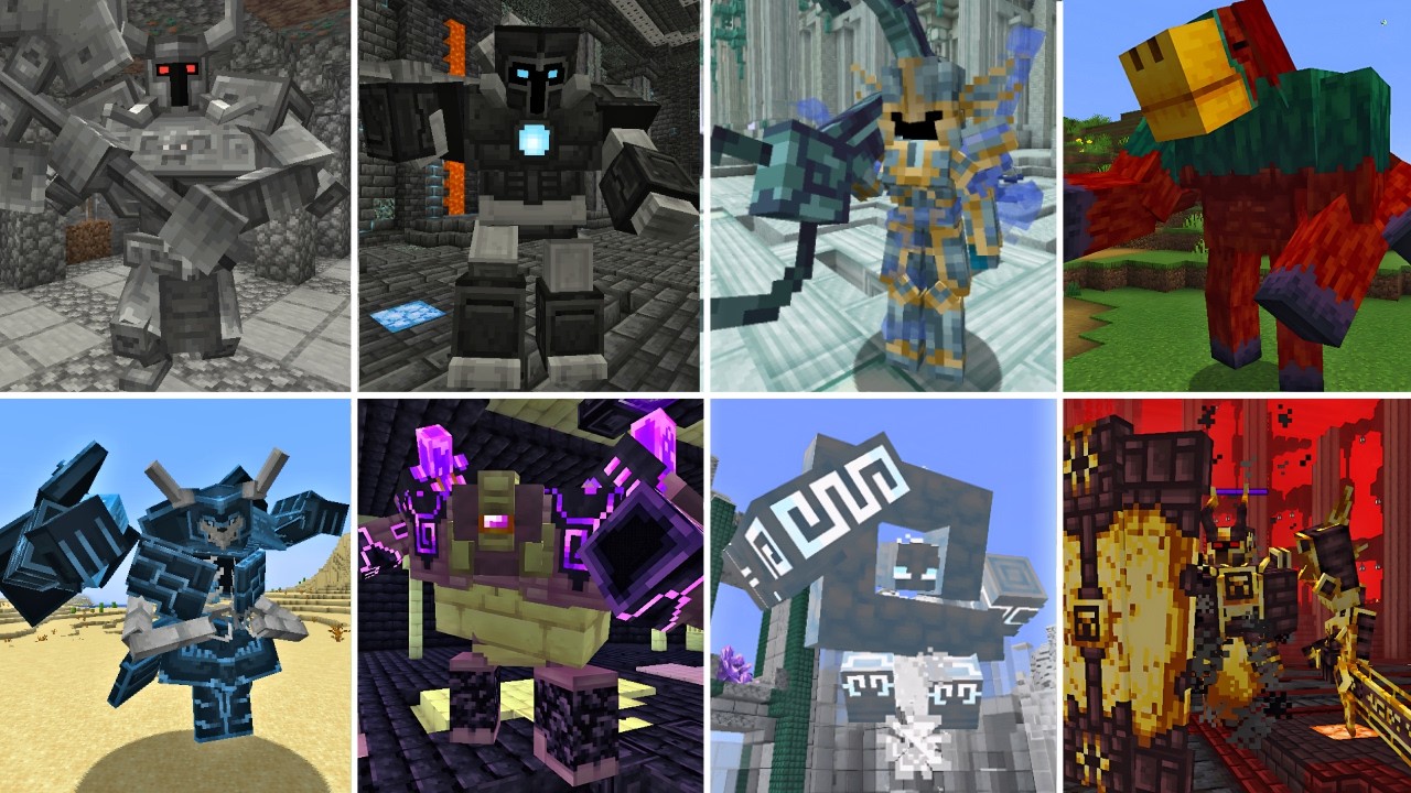 MINECRAFT 8 STRONGEST BOSSES VS ME |