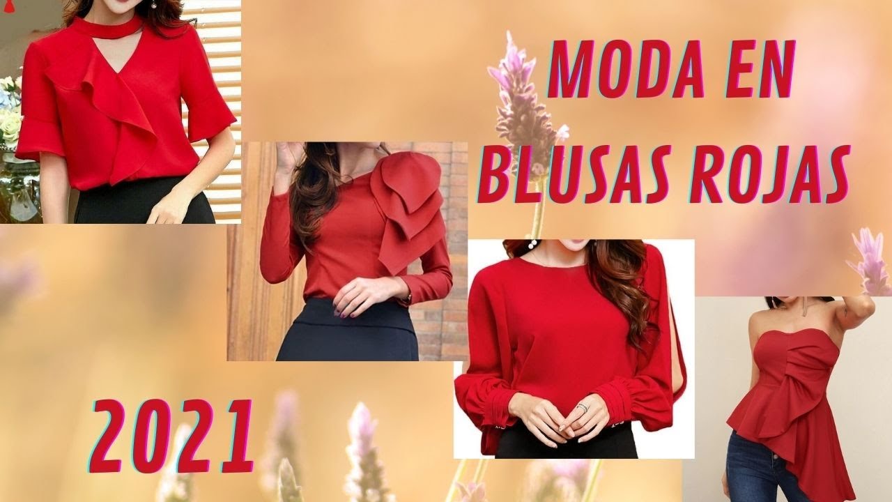MODA EN BLUSAS ROJAS 2021💞FASHION IN RED BLOUSES