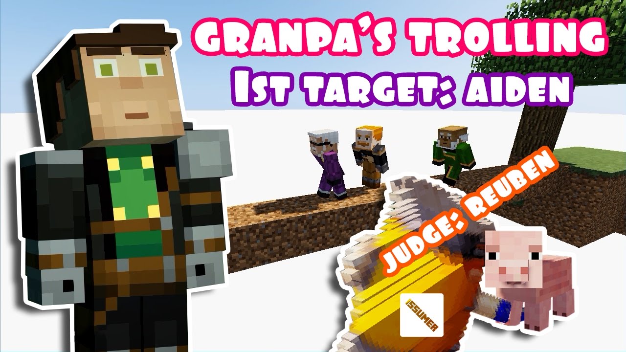 MCSM GranPas' Trolling: 1st Target: AIDEN - Minecraft Story Mode Themed Animation