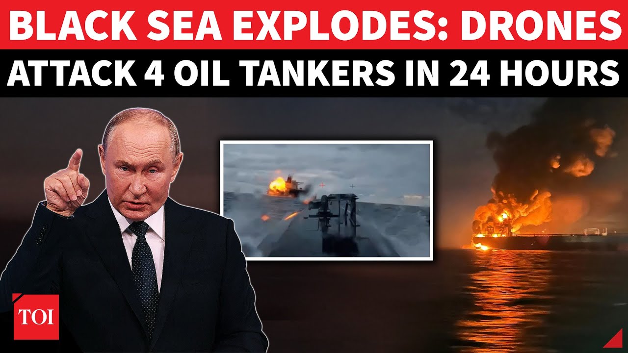 Black Sea Oil War: 4 Tankers Loading Crude At CPC Terminal Hit | Russia Or Ukraine - Who Did It?