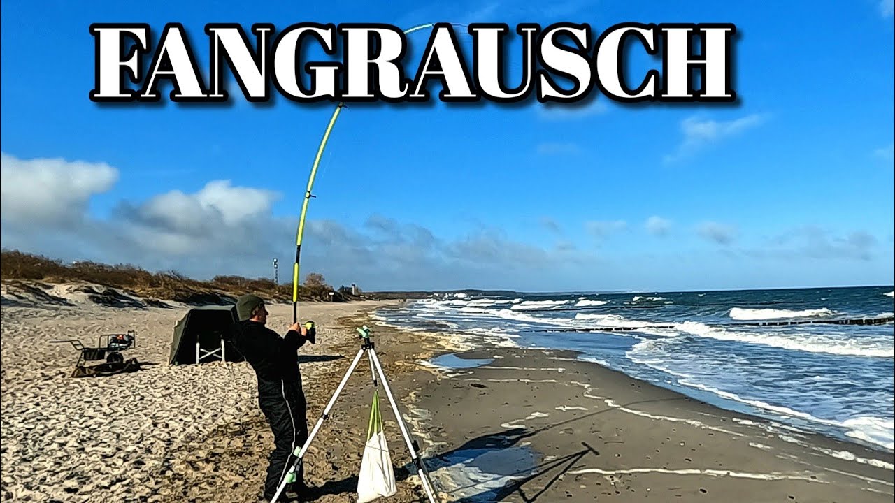 Fangrausch beim Ostseeangeln. Wir fangen ohne Ende Plattfisch in der Ostsee.  Brandungsangeln 