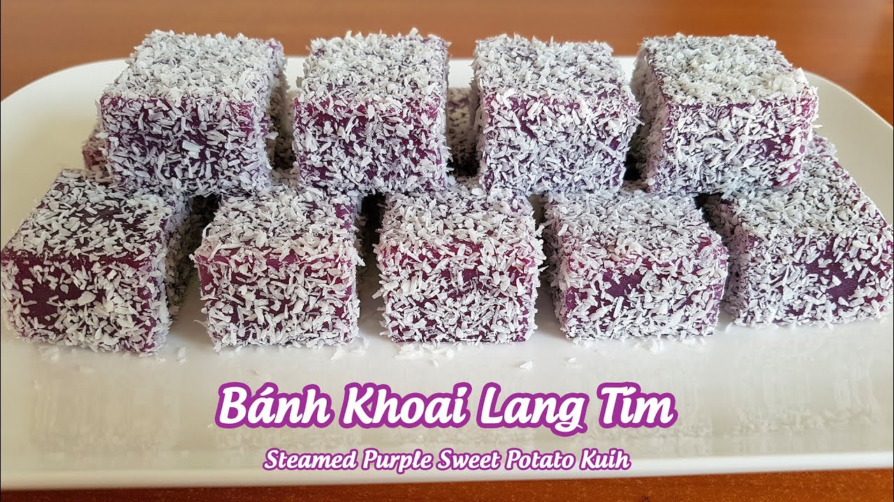 BÁNH KHOAI LANG TÍM dẻo mềm tốt cho sức khoẻ | Steamed purple sweet potato kuih | @Cô Tư Hà Lan