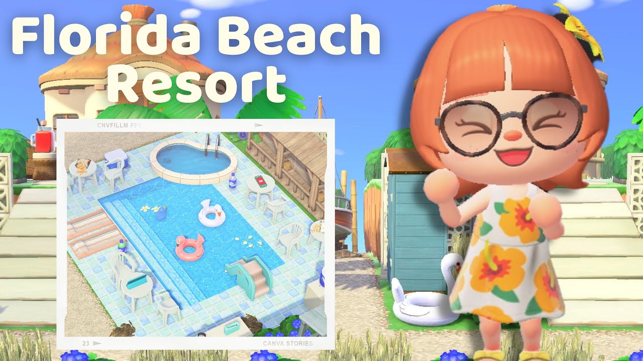 This Island Is A Florida Beach Club Resort 🌊🌴 // animal crossing island tour