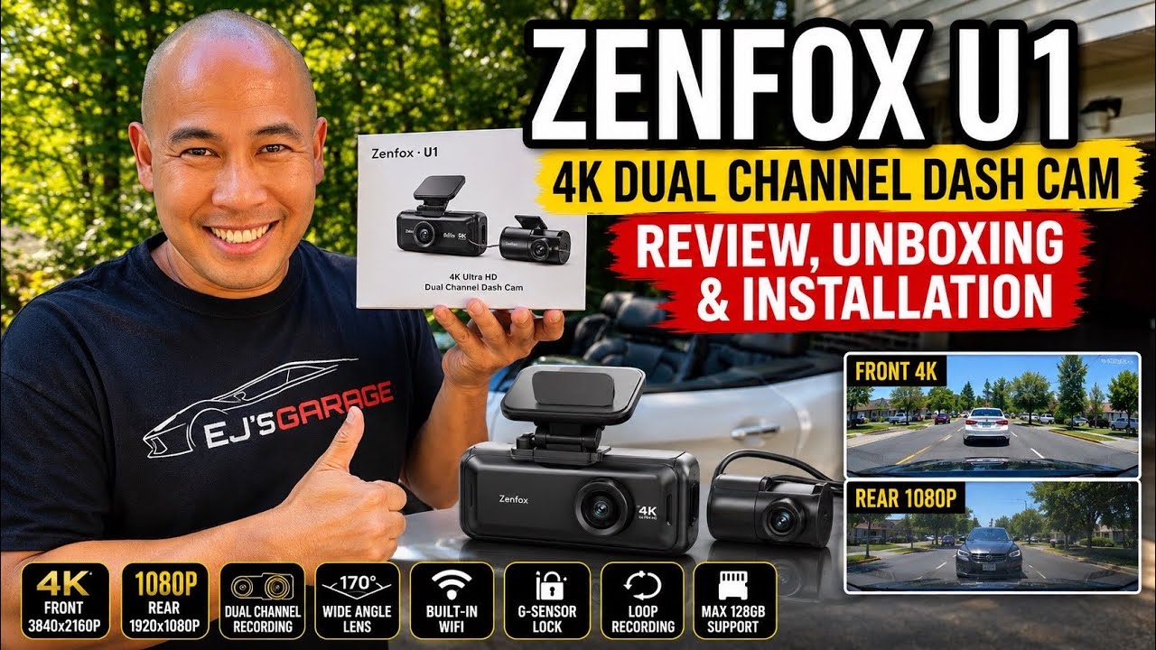 Zenfox U1 4K Dual Channel Dash Cam Review, Unboxing and Installation.
