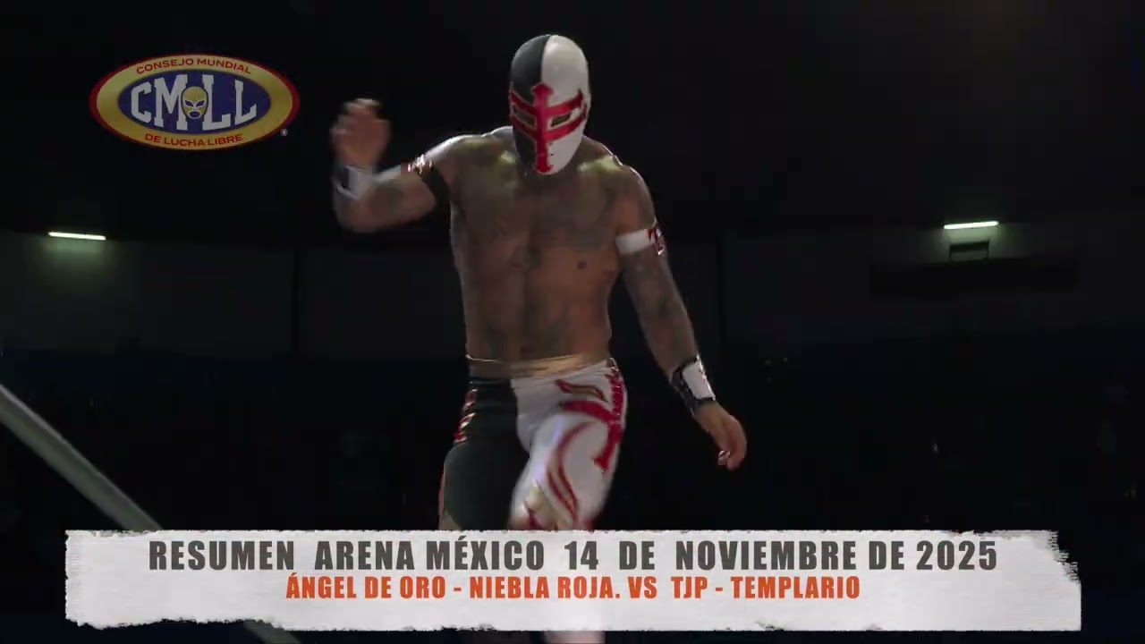 CMLL - &Aacute;NGEL DE ORO - NIEBLA ROJA (R) VS  TJP - TEMPLARIO (C)  / ARENA M&Eacute;XICO / 14-11-25