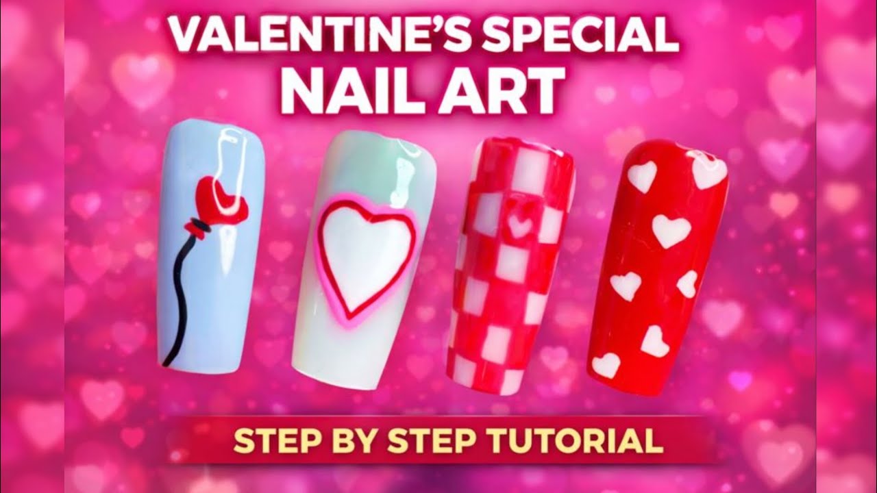 Valentine's Easy Nail art 💅| 5 Minutes Easy Nail art 🔥| Nail art tutorial for beginners 🎊|